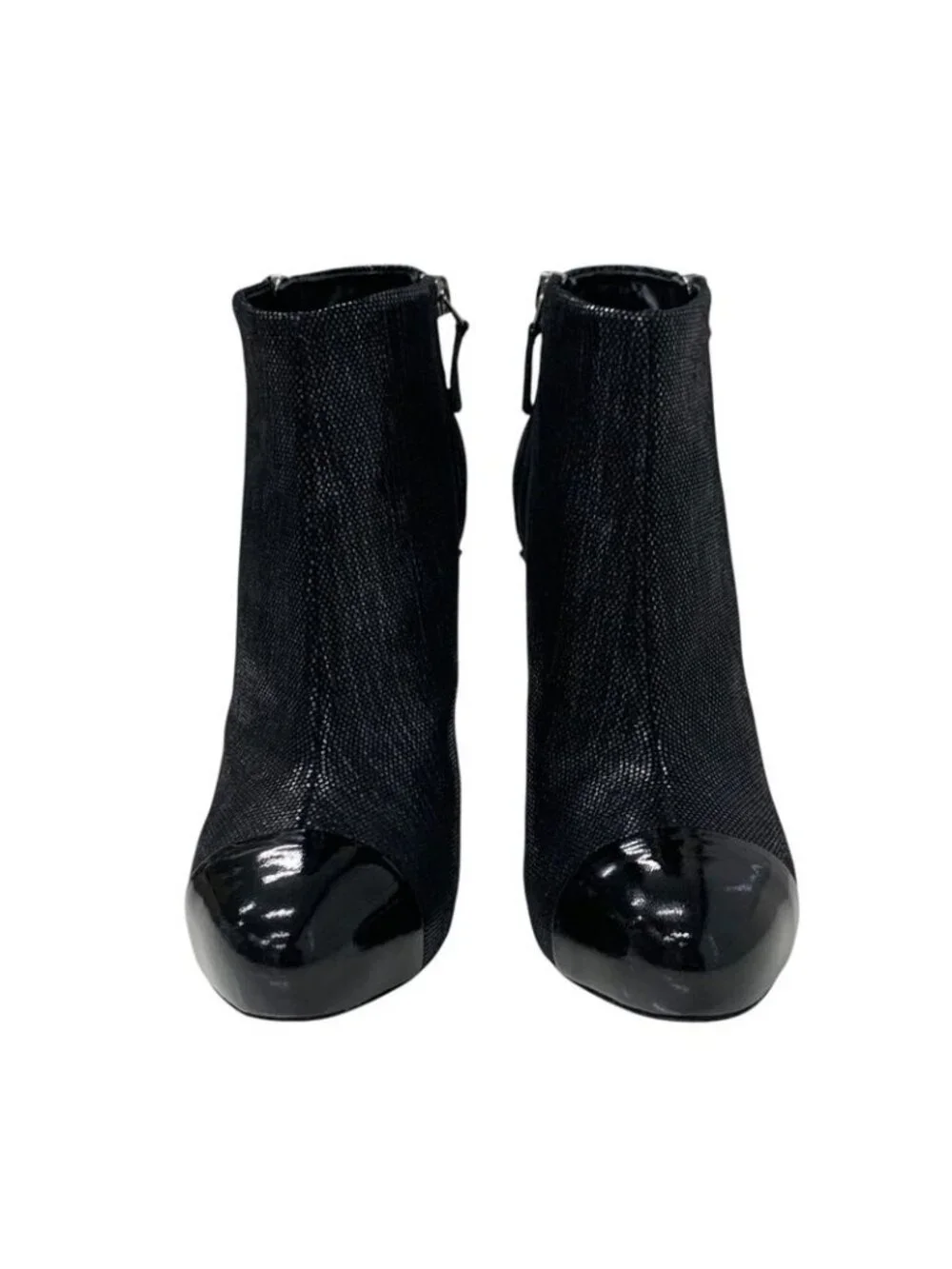 Chanel Boots Short Shoes Leather Black Coco Mark Metallic - Picture 2 of 9